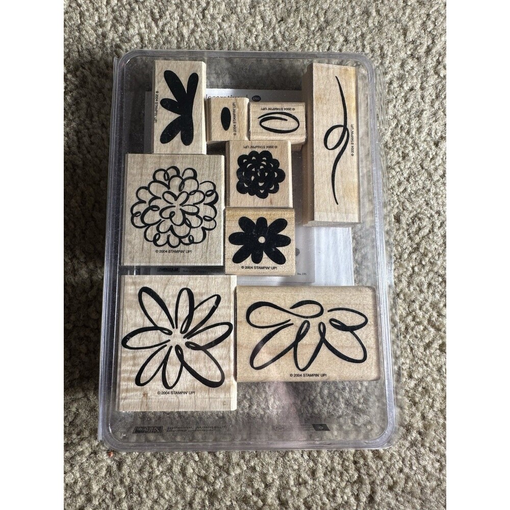 2004 Stampin Up! Definitely Decorative Bloomin’ Wonderful - Complete Set Of 9